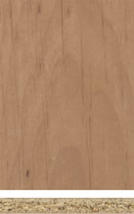 Holzmuster: Echtholzfurnierte Platte mit Melaminharzbeschichtung